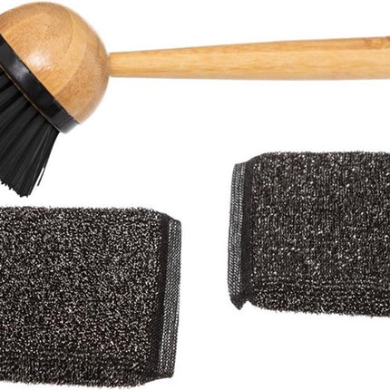 5Five Zeeppompje met keuken aanrecht organizer - lichtbruin - 3 compartimenten - bamboe