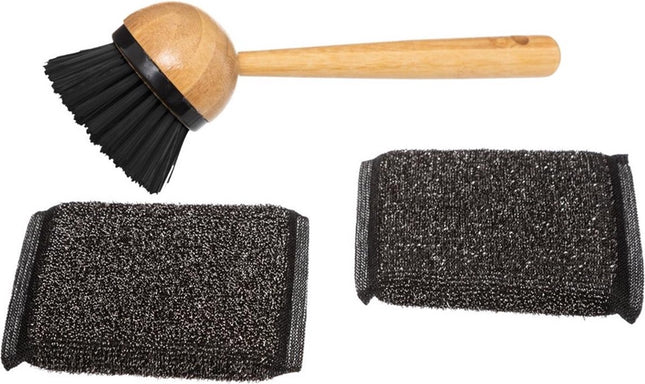 5Five Zeeppompje met keuken aanrecht organizer - lichtbruin - 3 compartimenten - bamboe