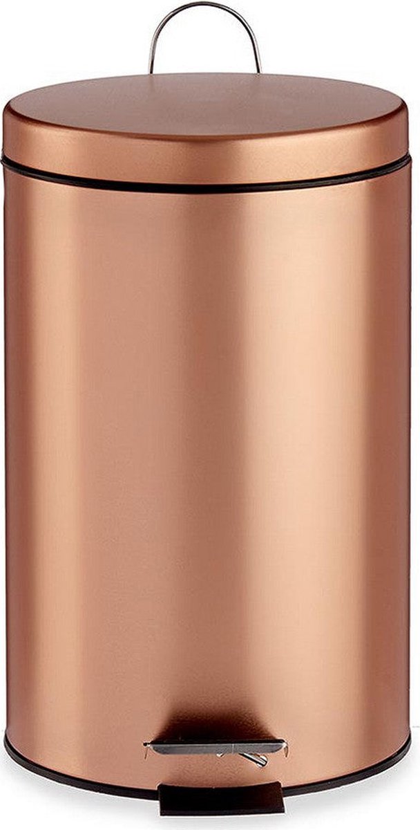 Tretmülleimer/Mülleimer Metall 7 Liter Inhalt kupferfarben 31 x 20 cm