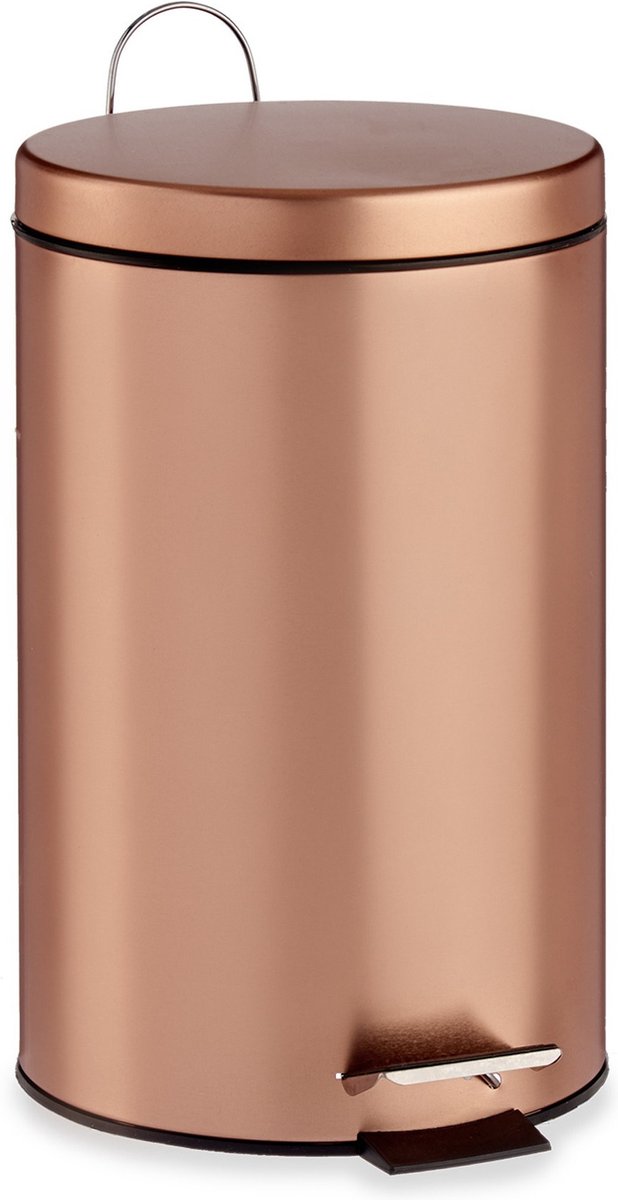 Tretmülleimer/Mülleimer Metall 7 Liter Inhalt kupferfarben 31 x 20 cm