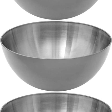Secret de Gourmet - 3x - Slakom/voedsel serveer schaal - RVS - D29/H13 cm