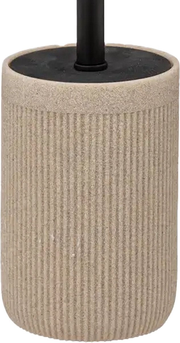 5Five Toilet Brush in Holder Onyx - beige / black - polystone - 40 x 9 cm