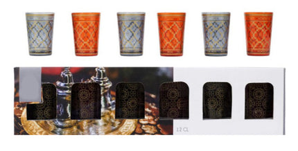 Marokkaanse theeglazen met patronen set van 6