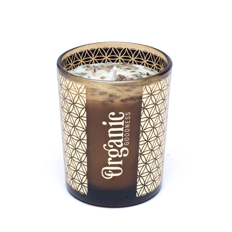 Organic Goodness geurkaars salie en lavendel – sojawas met smudgekruiden – foto 3