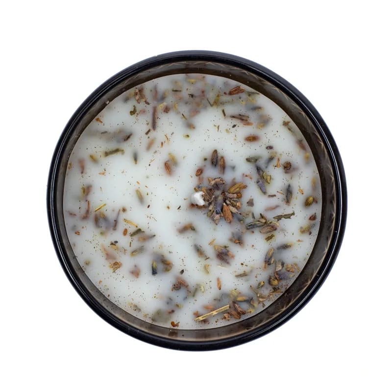 Organic Goodness geurkaars salie en lavendel – sojawas met smudgekruiden – foto 4