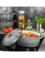 Kinghoff 1521 - cast iron casserole - Ø24 cm - 4L - grey - enamel