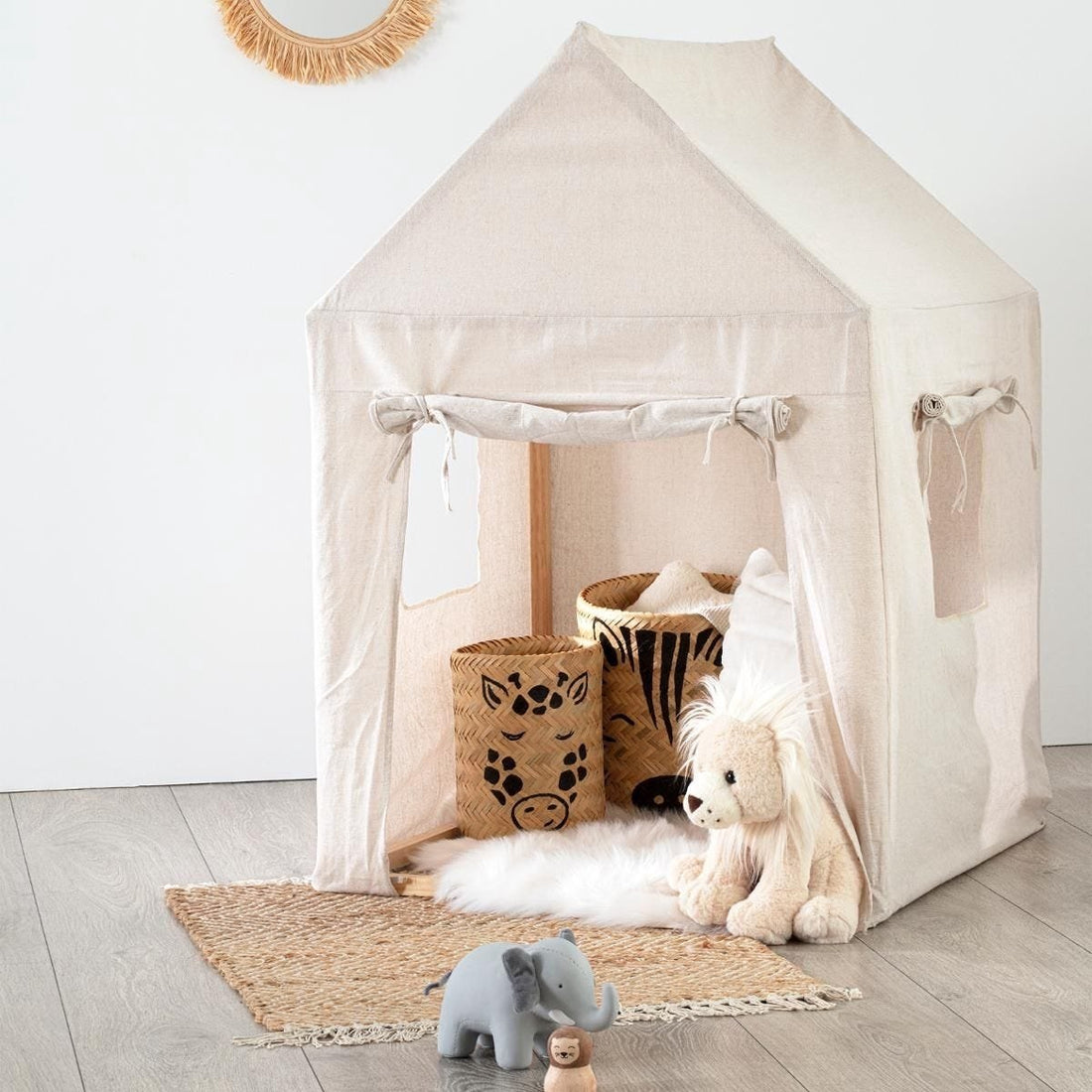 Sphera speelhuisje voor kinderen – beige, 77,5 x 116 x 77,5 cm – foto 2