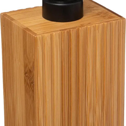 5Five Zeeppompje/dispenser Bamboo Lotion - lichtbruin/zwart - 8 x 17 cm - 280 ml - hout