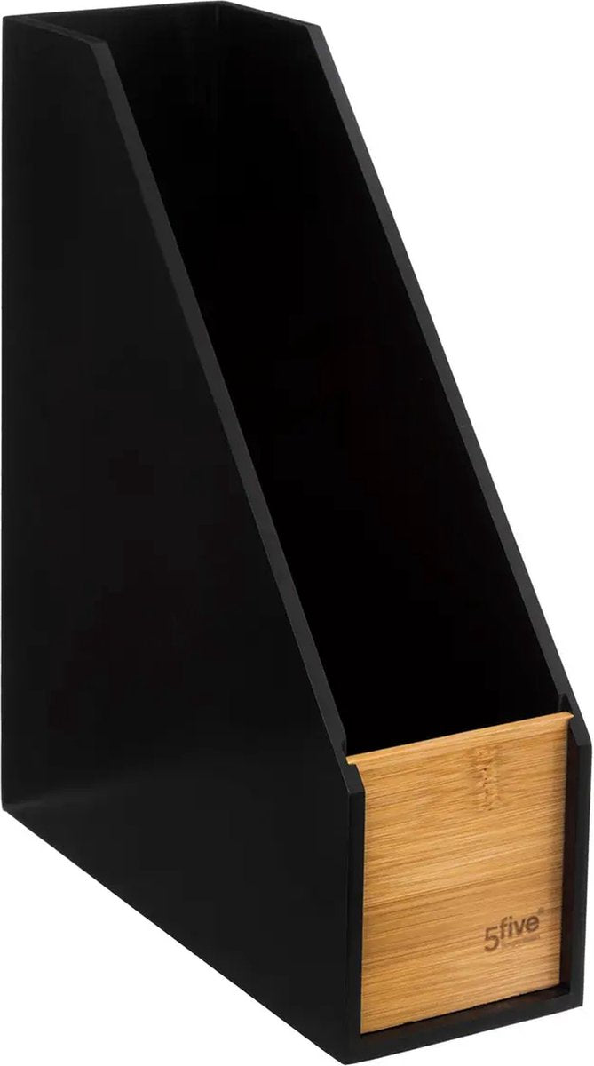 5Five Lese- und Zeitschriftenbox – schwarz – B9 x T25 x H30 cm – Holz