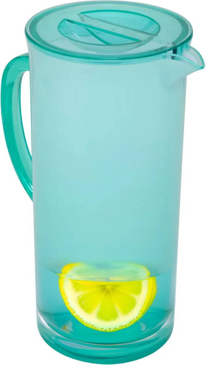 5Five Saftkanne/Servierkaraffe - blau - mit Deckel - 1950 ml - Kunststoff - Limonade/Wasser