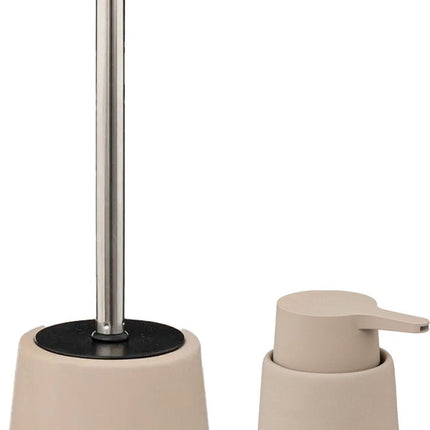 5Five Badkamer accessoires set - beige - zeeppompje en wc-borstel