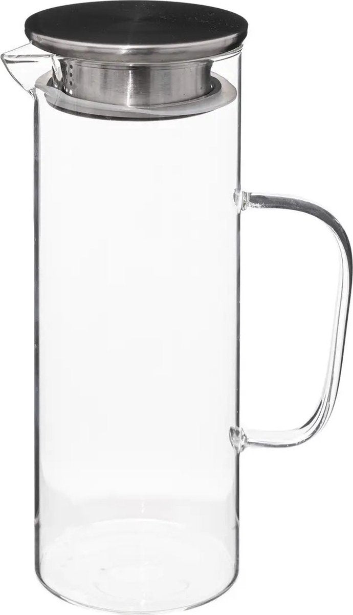 Secret de Gourmet Wasserkaraffe/Ausgießer - mit Edelstahlverschluss - Glas - 1,1 Liter - D9 x H22 cm