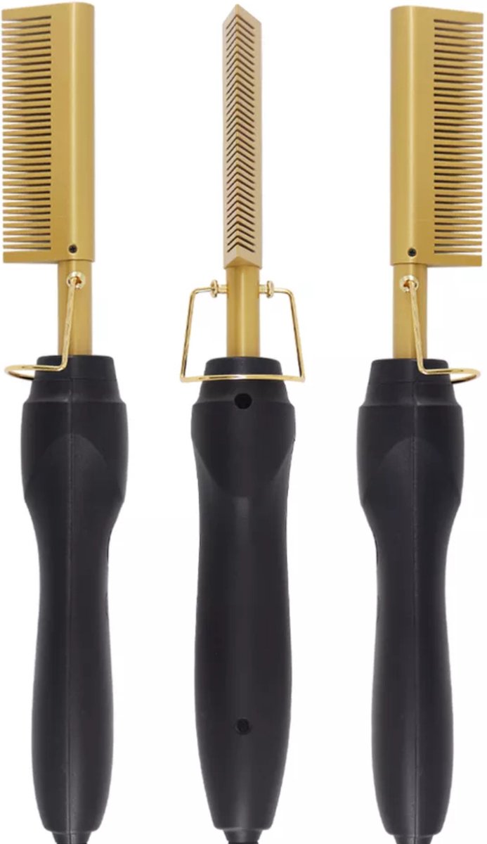 Multifunktionaler 2-in-1 elektrischer Haarstyler: Heiße Heizkamm, Glätteisen, Lockenstab - Für nasses und trockenes Haar