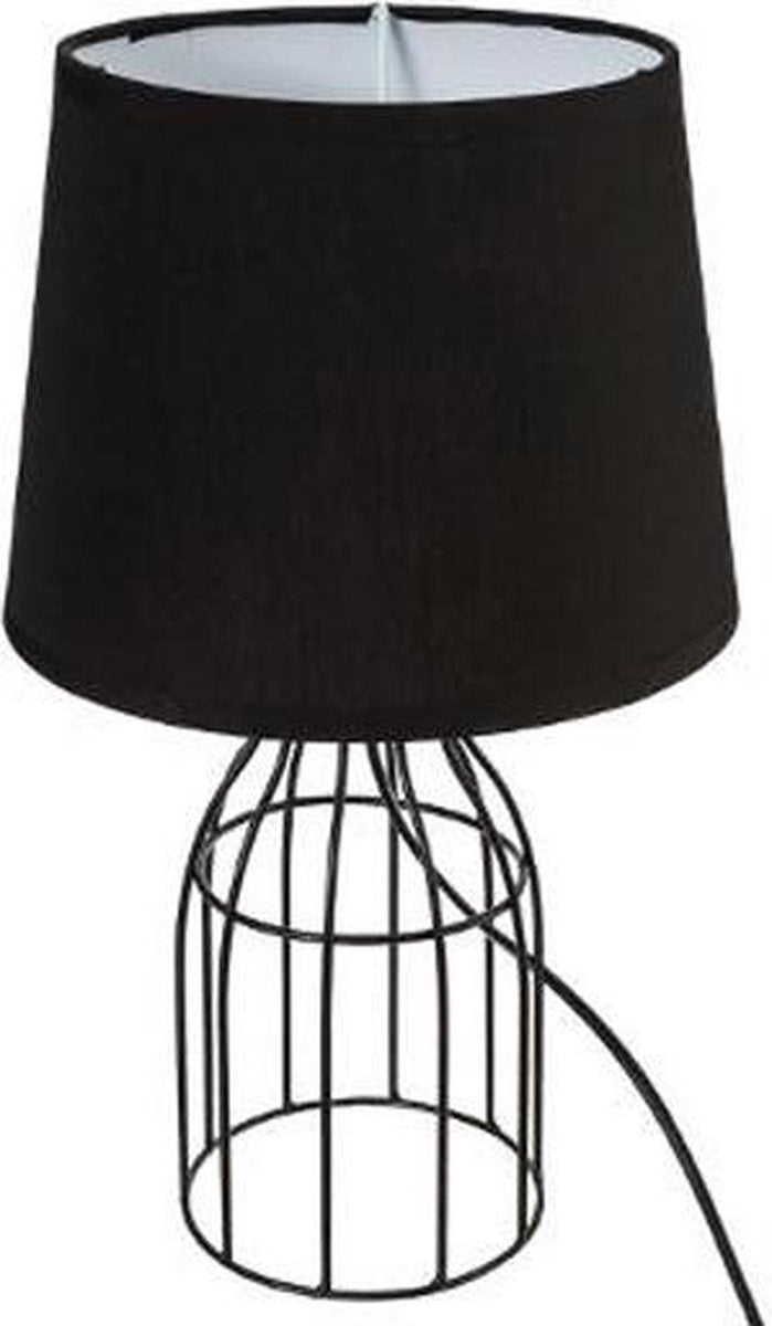 Atmosphera Créateur d'intérieur® Black wire metal lamp with black fabric lampshade