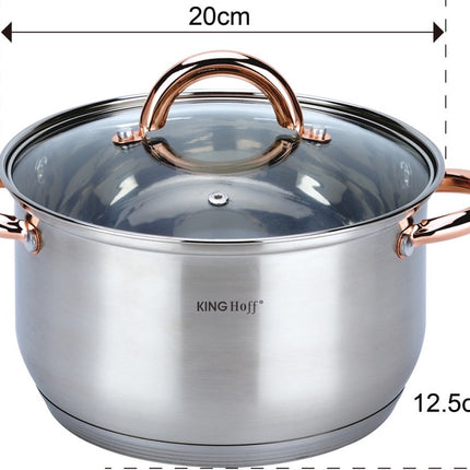 6 delige pannenset - kookpannen - 16-18-20 cm - met deksel