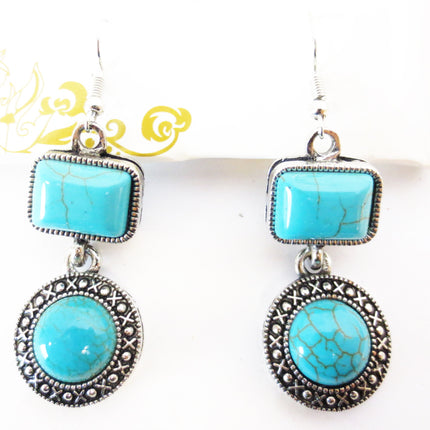 Turquoise set ketting en oorbellen