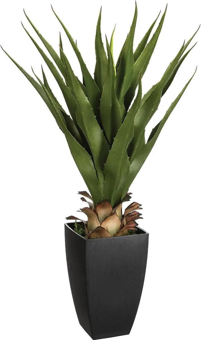 Atmosphera Agave Rect kunstplant in pot van cement 73 cm - Nepplanten - woestijn plant