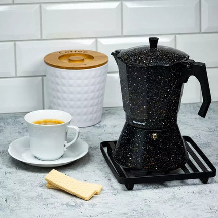 Klausberg KB7161 Espressomaker - Zwart Marmer Design (12 Kopjes) - Geschikt voor alle warmtebronnen