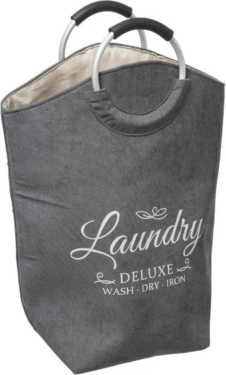 5Five XXL laundry basket laundry bag with handles - grey - 35 litres - 52 x 28 x 60 cm