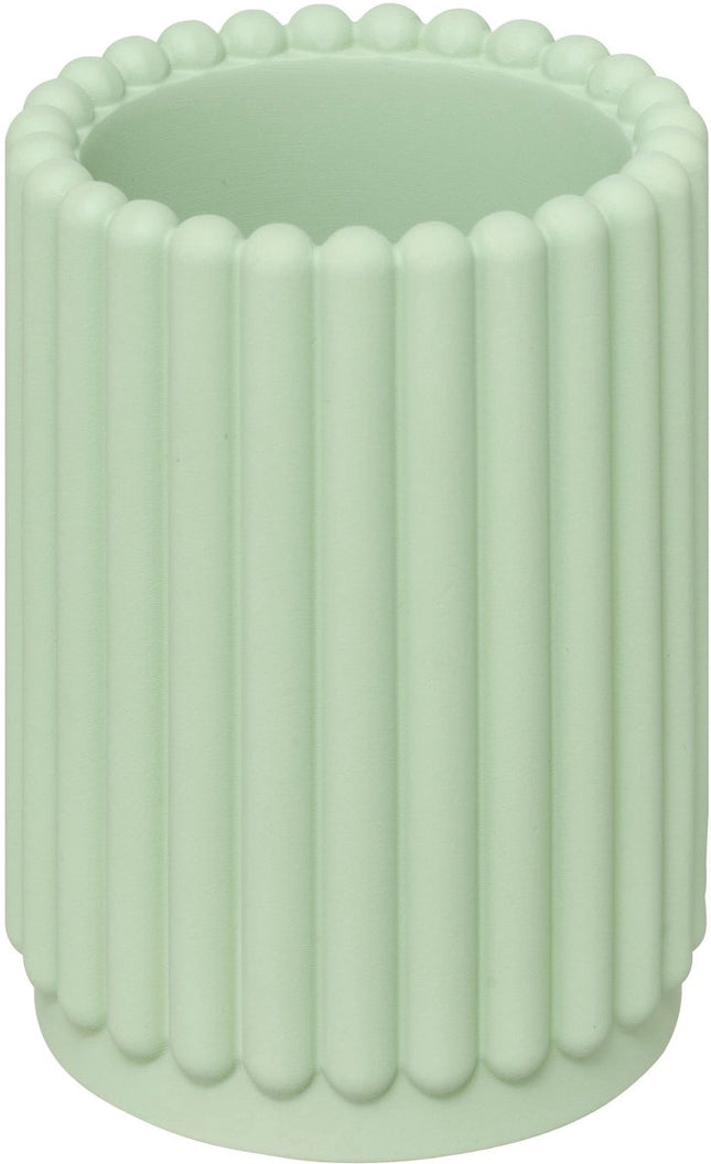 5Five Bonbon Tandenborstelhouder - Geribbeld - Ø8xH11cm - Groen