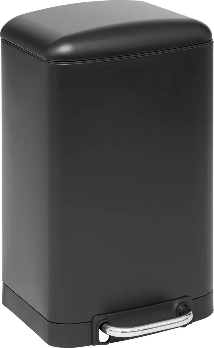 5Five Abfalleimer/Tretmülleimer - schwarz - Metall - 20 Liter - 30 x 30 x 53 cm - Küchenabfalleimer