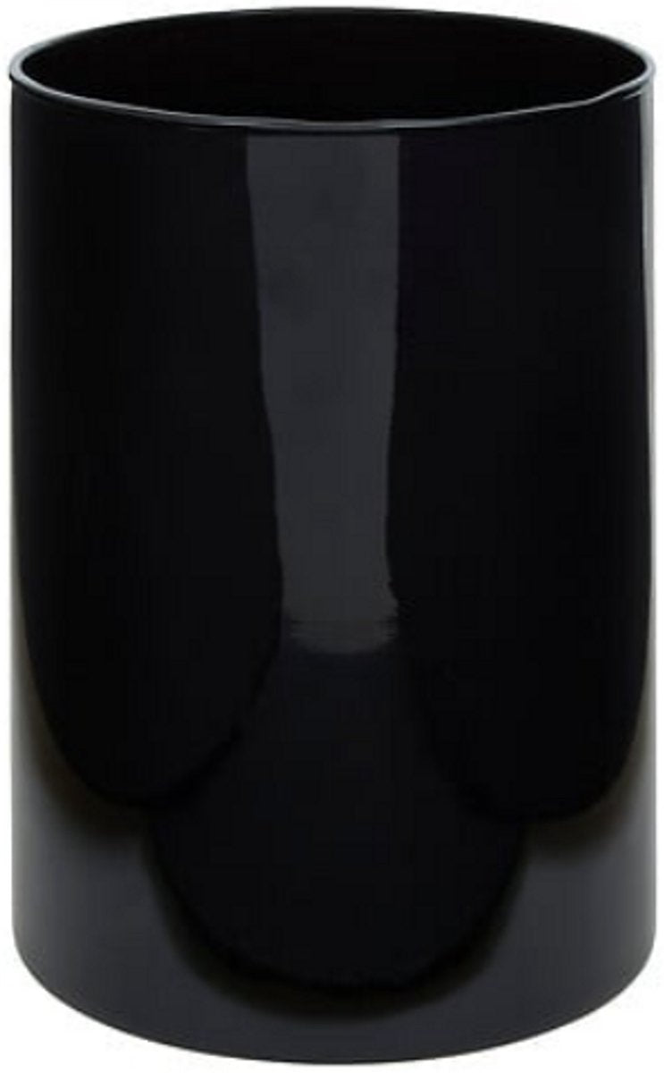 Vase Lidy 20 cm - Noir - Diamètre 14 cm - Décoration d'intérieur - Vase à fleurs - Transparent - Verre - Noir