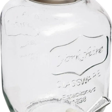 Glazen drank dispensers 8 liter met kunststof kraantje en schroefdeksel - Sapdispenser - Drankdispenser