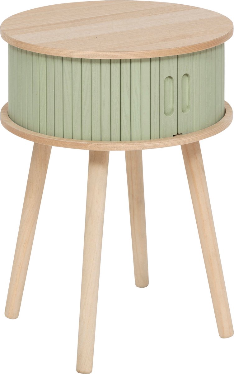 Atmosphera Nysos rond nachtkastje met 2 deuren – patinagroen, Ø 40 x 54 cm