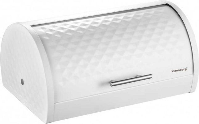 Stalen broodtrommel - wit - diamond