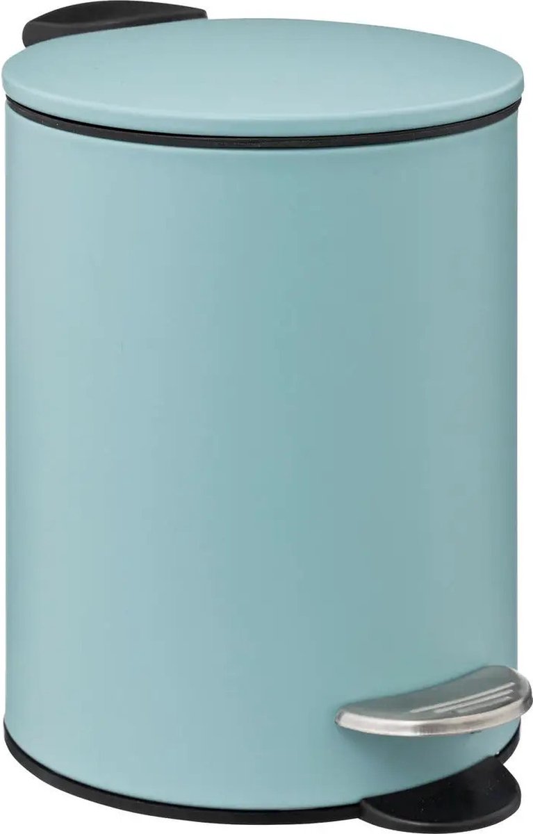 5Five kleine pedaalemmer - metaal - ijsblauw - 3L - 16 x 25 cm - Badkamer - Badkamer / toilet