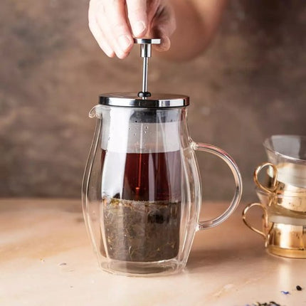 Klausberg KB7682 Piston Coffee & Tea Brewer - Dubbelwandige Glazen Zetkan (0,35L)