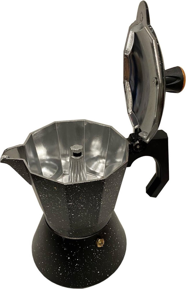 Espresso maker aluminium - percolator 9 kops – zwart