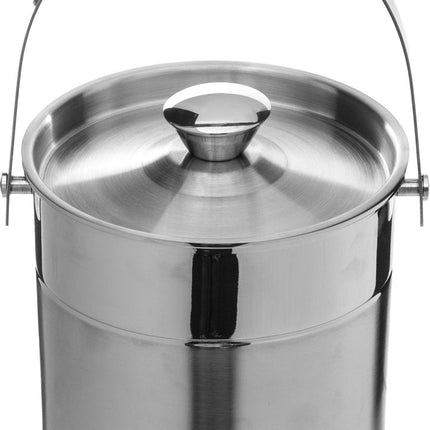 Secret de Gourmet Ijsemmer - met deksel - 15 cm - RVS - IJsblokjes koelemmers - Ijskoeler - IJscontainer