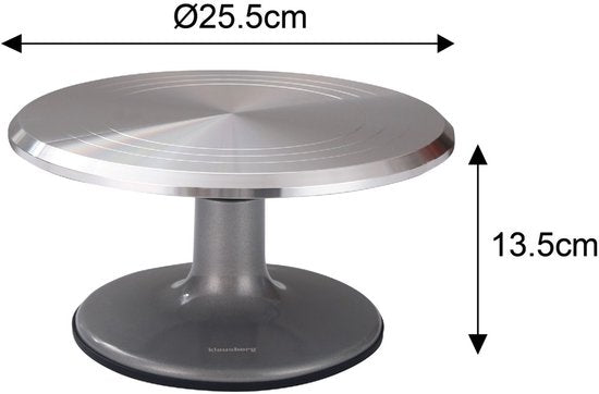 Klausberg 7771 - Roterende etagere - staal - 25 cm - Taarthouder - Taartplateau