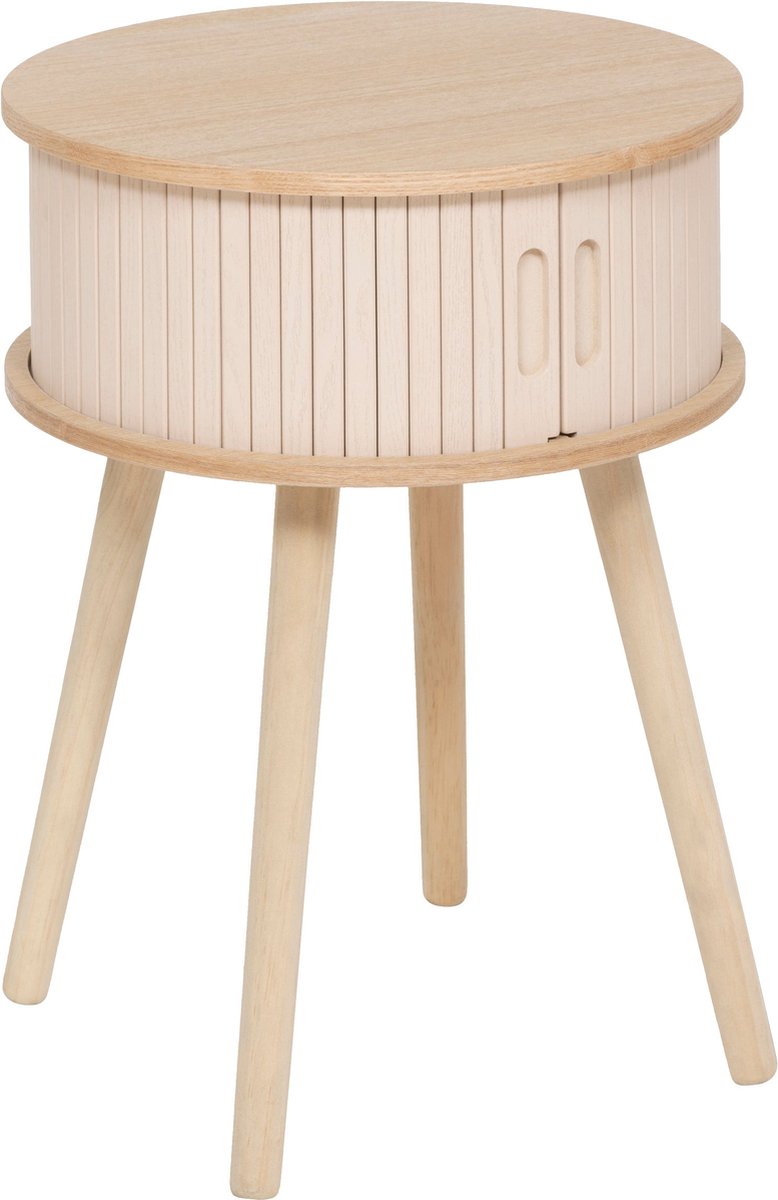 Table de chevet Nysos Atmosphera avec 2 portes - Ø40xH54 cm - Beige