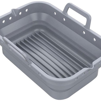 Klausberg - Opvouwbare Siliconen Airfryer Bakvorm - Herbruikbaar en Hittebestendig tot 230°C - Geschikt voor Airfryer, Oven en Magnetron - Grijs