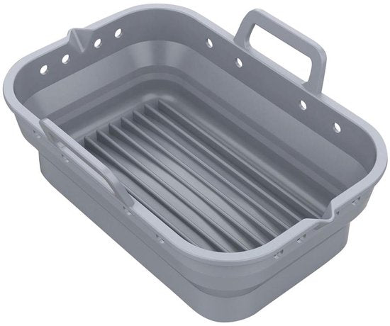 Klausberg KB-7791 siliconen airfryer bakvorm – opvouwbaar, tot 230 °C, grijs