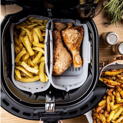Klausberg - Opvouwbare Siliconen Airfryer Bakvorm - Herbruikbaar en Hittebestendig tot 230°C - Geschikt voor Airfryer, Oven en Magnetron - Grijs