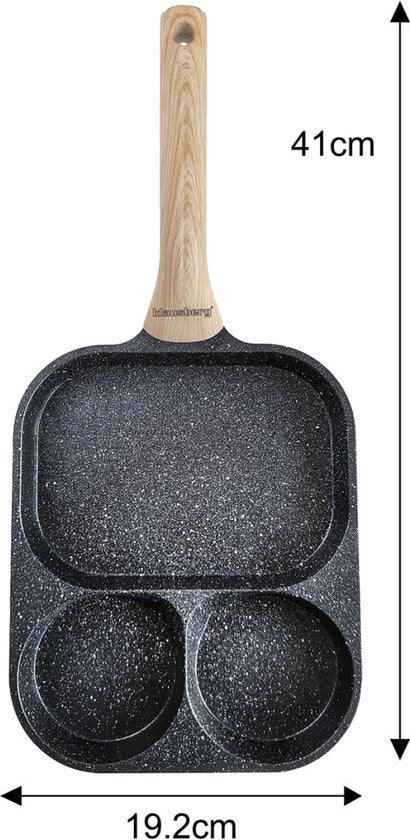 Klausberg 7827 - Pan voor Eieren - burgers - pannenkoeken - Zwart - Anti-aanbakpan