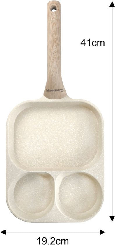 Klausberg 7829 - Pan voor Eieren - burgers - pannenkoeken - Creme - Anti-aanbakpan