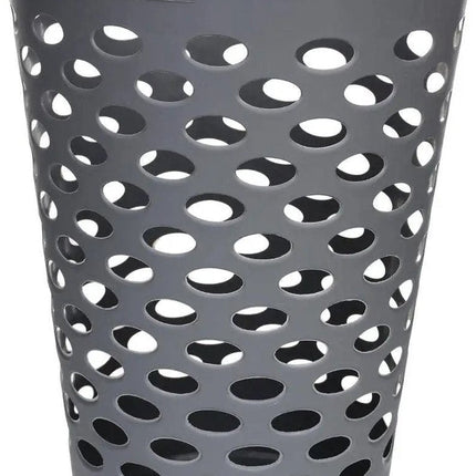5Five Flexibele wasmand/opbergmand - rond - grijs - 60 liter - D41 x H66 cm