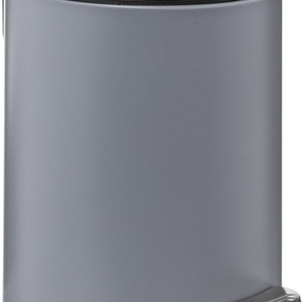 5Five Pedaalemmer - donkergrijs - metaal - 3L - 23 cm - soft close - voor badkamer en toilet