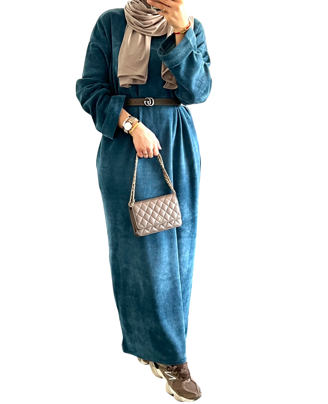 Maya Dress – oversized geribbelde jurk met zakken, tot maat XL – foto 13
