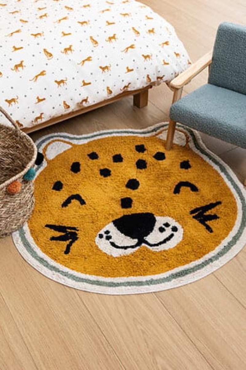 Atmosphera Kids vloerkleed Kori luipaard – rond kinderkleed Ø 90 cm, oker – foto 2
