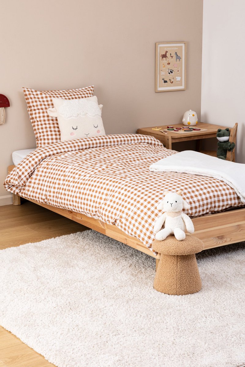 Atmosphera Kids Bettwäsche-Set mit 1 Kissenbezug 140x200cm/65x65cm – Gingham