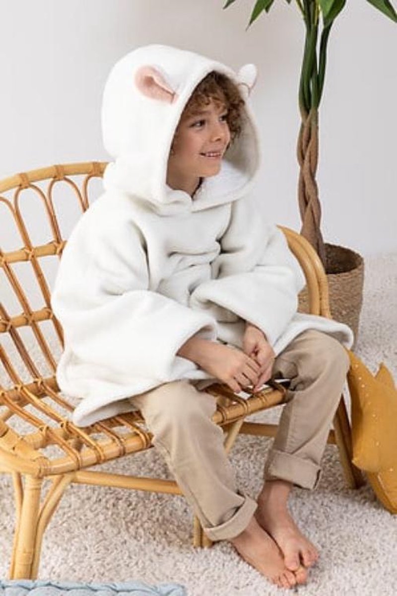 Atmosphera Kids Plaid Pullover Schaf Kinder - Pullover - Extra weich - Fleece-Pullover - ONE SIZE - 3 bis 10 Jahre - Mit Taschen