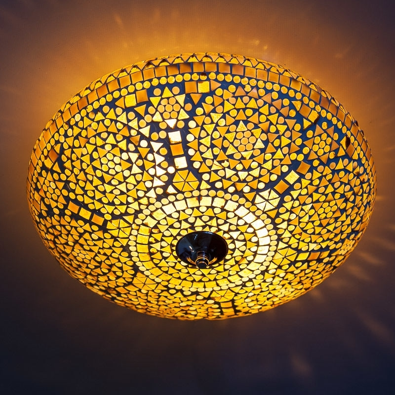 Oriental ceiling lamp brown beige tones Ø 38 cm