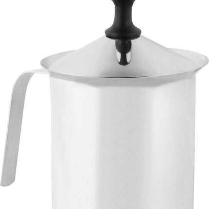 Kinghoff® - Melkopschuimer Handmatig - RVS - 800 ml - Vaatwasserbestendig - Barista - Melkkan - Hittebestendige bodem - Inductie