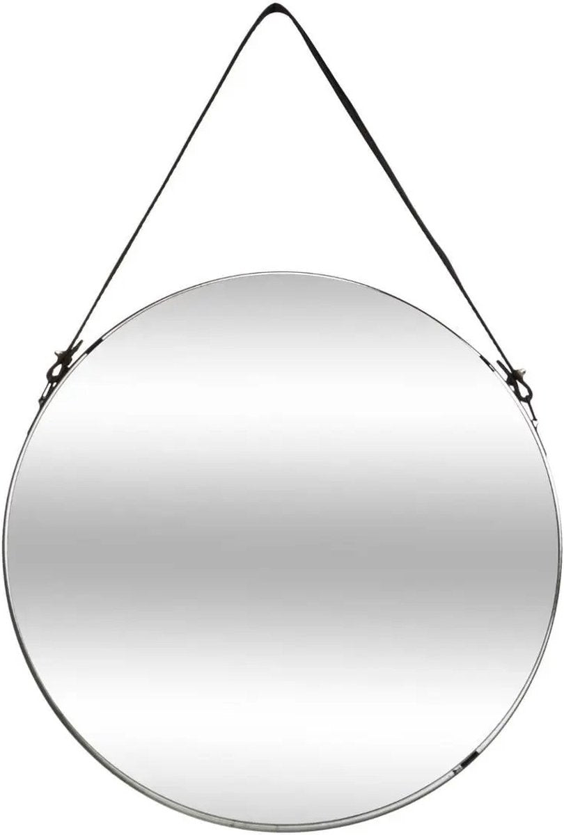 Atmosphera wall mirror - round - D38 cm - metal - black - mirror with cord