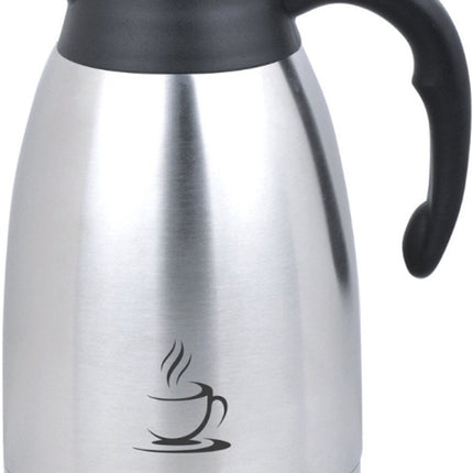 KINGHOFF Geïsoleerde Koffiekan - RVS Thermoskan 2 Liter - Dubbelwandig - Zwart Handvat - KH-1994 - Thermoscan - Theekan